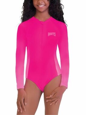 Roots Pink Ombre Long Sleeve One-Piece Swimsuit